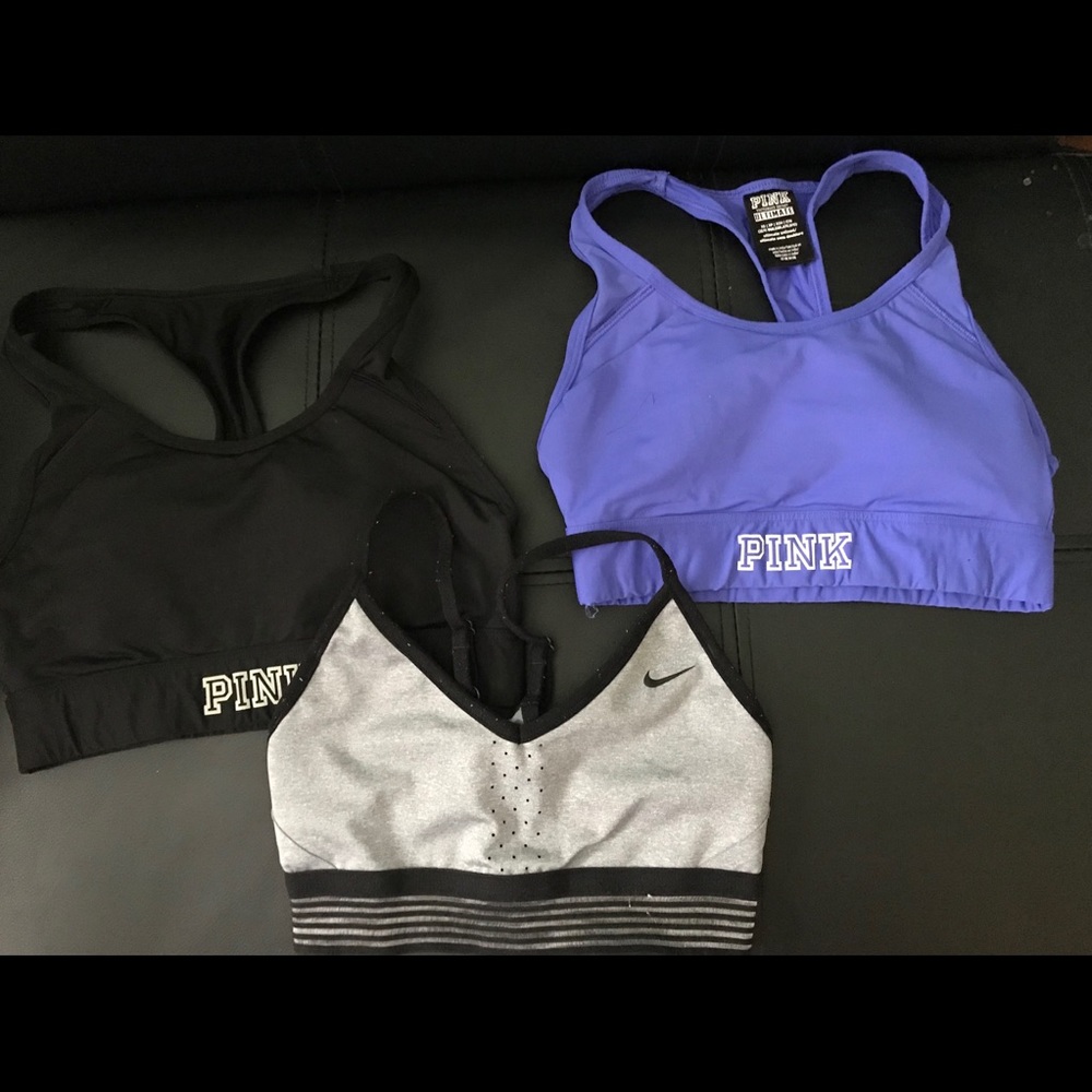 Sports bra $60, VS Pink and Nike